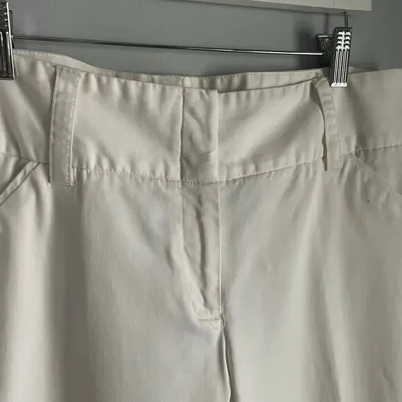 Kenar White Bootcut Low Rise Pants Y2K Dress Pants sz 12 Work Minimalist Neutral - Picture 4 of 6